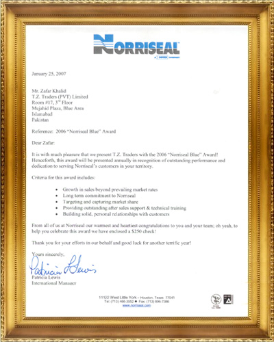 Norriseal Blue Award 2006